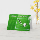 Carte Joyeux joueur de football d'anniversaire (Fleur jaune)