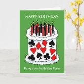Carte Joyeux Joueur du pont d'anniversaire (Fleur jaune)