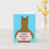 Carte Joyeux jour d'adoption Cheval (Fleur jaune)