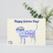 Carte Joyeux jour d'adoption chien (Debout devant)