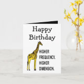 Carte Joyeux Jour d'anniversaire à la Giraffe Pun (Fleur jaune)