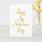 Carte Joyeux jour de conscience de l'âge or drôle annive (Fleur jaune)