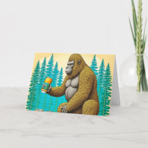 Carte Joyeux Jour de la bière Pun d'anniversaire Bigfoot