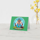 Carte Joyeux Jour De La Marmotte : Printemps Ou Hiver (Fleur jaune)