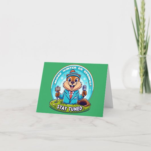 Carte Joyeux Jour De La Marmotte : Printemps Ou Hiver (Devant)