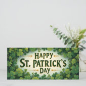 Carte Joyeux jour de la Saint-Patrick Art de trèfle (Debout devant)