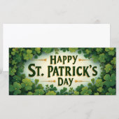 Carte Joyeux jour de la Saint-Patrick Art de trèfle (Devant / Derrière)