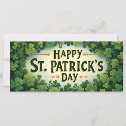 Carte Joyeux jour de la Saint-Patrick Art de trèfle (Devant)