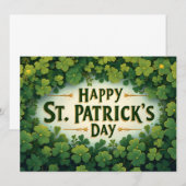 Carte Joyeux jour de la Saint-Patrick Art de trèfle (Devant / Derrière)