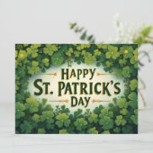 Carte Joyeux jour de la Saint-Patrick Art de trèfle (Debout devant)