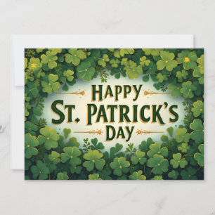 Carte Joyeux jour de la Saint-Patrick Art de trèfle