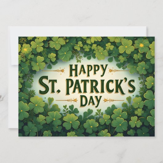 Carte Joyeux jour de la Saint-Patrick Art de trèfle (Devant)