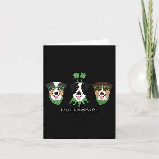 Carte Joyeux Jour de la Saint Patrick Australian Shepher (Devant)