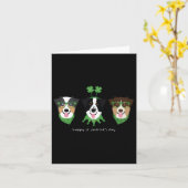 Carte Joyeux Jour de la Saint Patrick Australian Shepher (Fleur jaune)