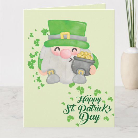 Carte joyeux Jour de la Saint Patrick gnome (Devant)