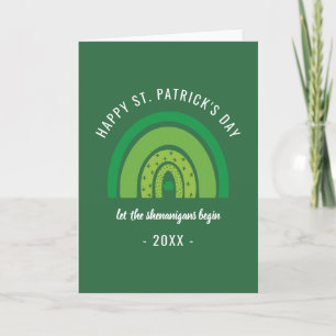 Carte Joyeux Jour de la Saint Patrick Green Rainbow Sham