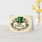 Carte Joyeux jour de la Saint-Patrick, motif de trèfle (Fleur jaune)