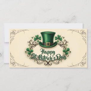 Carte Joyeux jour de la Saint-Patrick, motif de trèfle