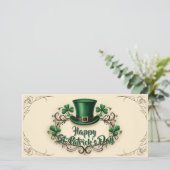 Carte Joyeux jour de la Saint-Patrick, motif de trèfle (Debout devant)