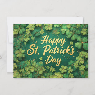 Carte Joyeux jour de la Saint-Patrick, motif de trèfle