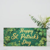 Carte Joyeux jour de la Saint-Patrick, motif de trèfle (Debout devant)