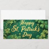 Carte Joyeux jour de la Saint-Patrick, motif de trèfle (Devant / Derrière)
