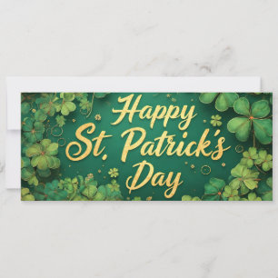 Carte Joyeux jour de la Saint-Patrick, motif de trèfle