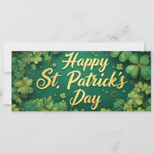 Carte Joyeux jour de la Saint-Patrick, motif de trèfle (Devant)