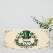 Carte Joyeux jour de la Saint-Patrick motif de trèfle (Debout devant)