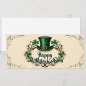 Carte Joyeux jour de la Saint-Patrick motif de trèfle (Devant / Derrière)