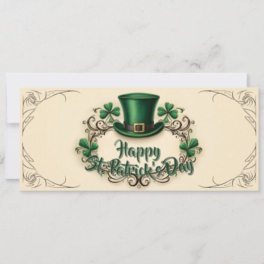 Carte Joyeux jour de la Saint-Patrick motif de trèfle (Devant)