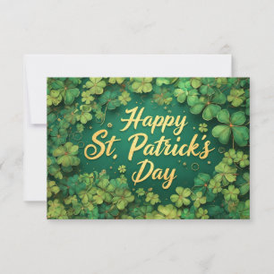 Carte Joyeux jour de la Saint-Patrick motif trèfle