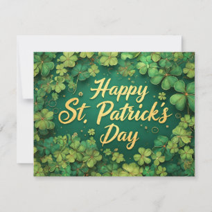 Carte Joyeux jour de la Saint-Patrick motif trèfle