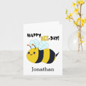 Carte Joyeux Jour de l'Abeille 1er anniversaire (Fleur jaune)