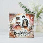 Carte Joyeux jour de mariage (Debout devant)