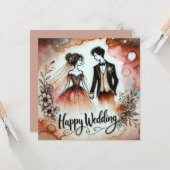 Carte Joyeux jour de mariage (Devant/Arrière en situation)