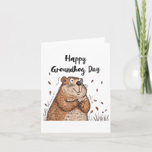 Carte Joyeux Jour de marmotte Funny Jour de marmotte Hom