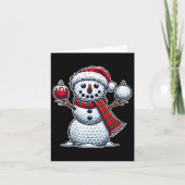Carte Joyeux Jour de Noël Fêtes Fêtes Golf Ball Snowman (Devant)