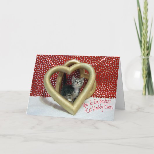 Carte Joyeux jour de papa chat - Fête des pères (Devant)