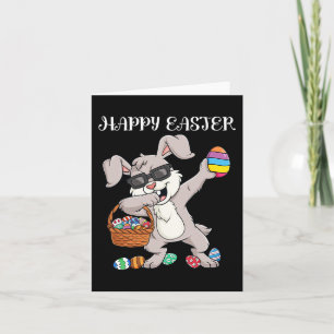 Carte Joyeux Jour de Pâques Dabbing OEufs de lapin Enfan