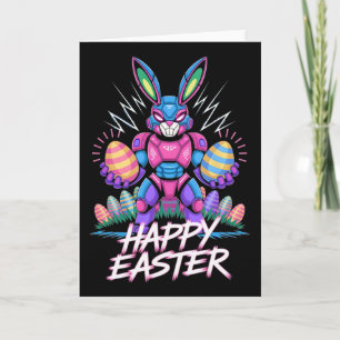 Carte Joyeux jour de Pâques lapin œuf jeu vidéo enfants