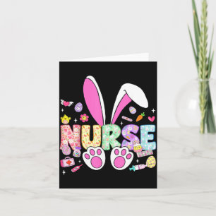 Carte Joyeux jour de Pâques Lapin Oreilles Stéthoscope F