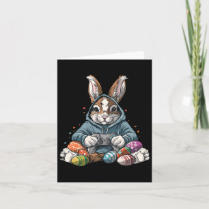 Carte Joyeux Jour de Pâques Oeuf Lapin Drôle Garçons Fil