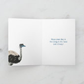 Carte Joyeux Jour des Oiseaux Emu Jour d'anniversaire (Intérieur)