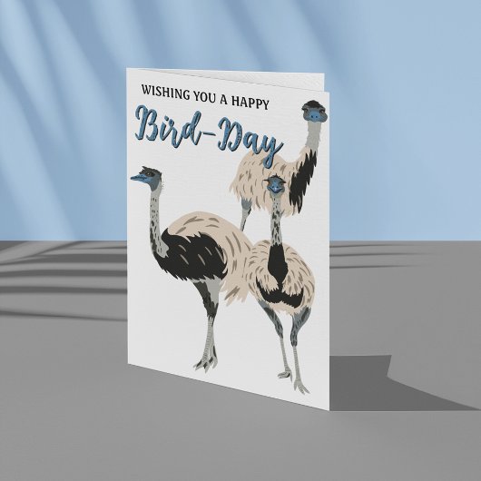 Carte Joyeux Jour des Oiseaux Emu Jour d'anniversaire