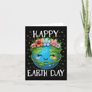 Carte Joyeux Jour des terres Coeur Floral Jour des terre