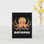 Carte Joyeux Jour Dot Octopus Dotopus Funny Pun Animal (Fleur jaune)