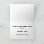 Carte Joyeux Jour du Patron, tu roches vraiment (Intérieur)