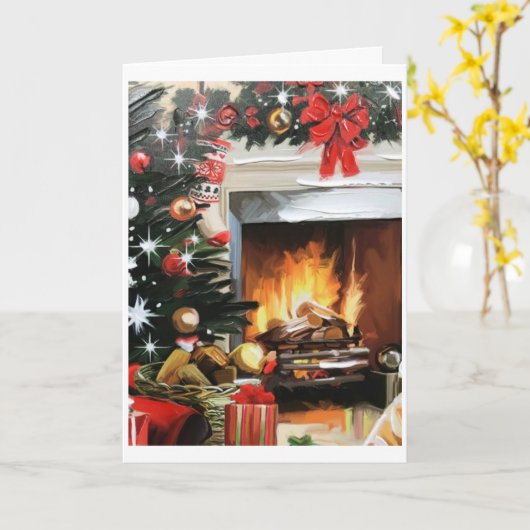 CARTE JOYEUX JOURS DE VACANCES ET PENSER À "VOUS" À NOËL (Fleur jaune)