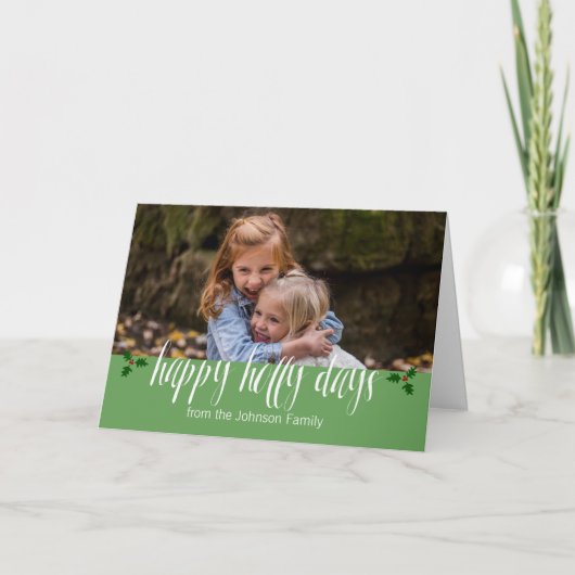 Carte Joyeux Jours Holly de ______ Fête de famille (Devant)